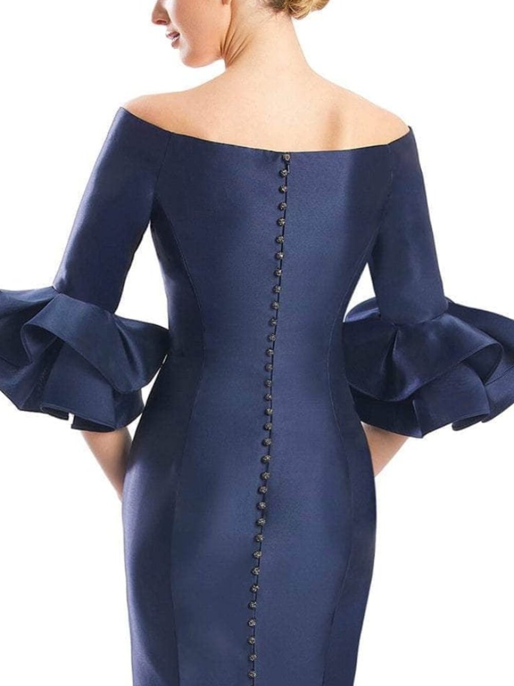 NWT Alexander by Daymor 1758S23 Mother of the Bride Dress Navy Size 6 - Picture 5 of 8